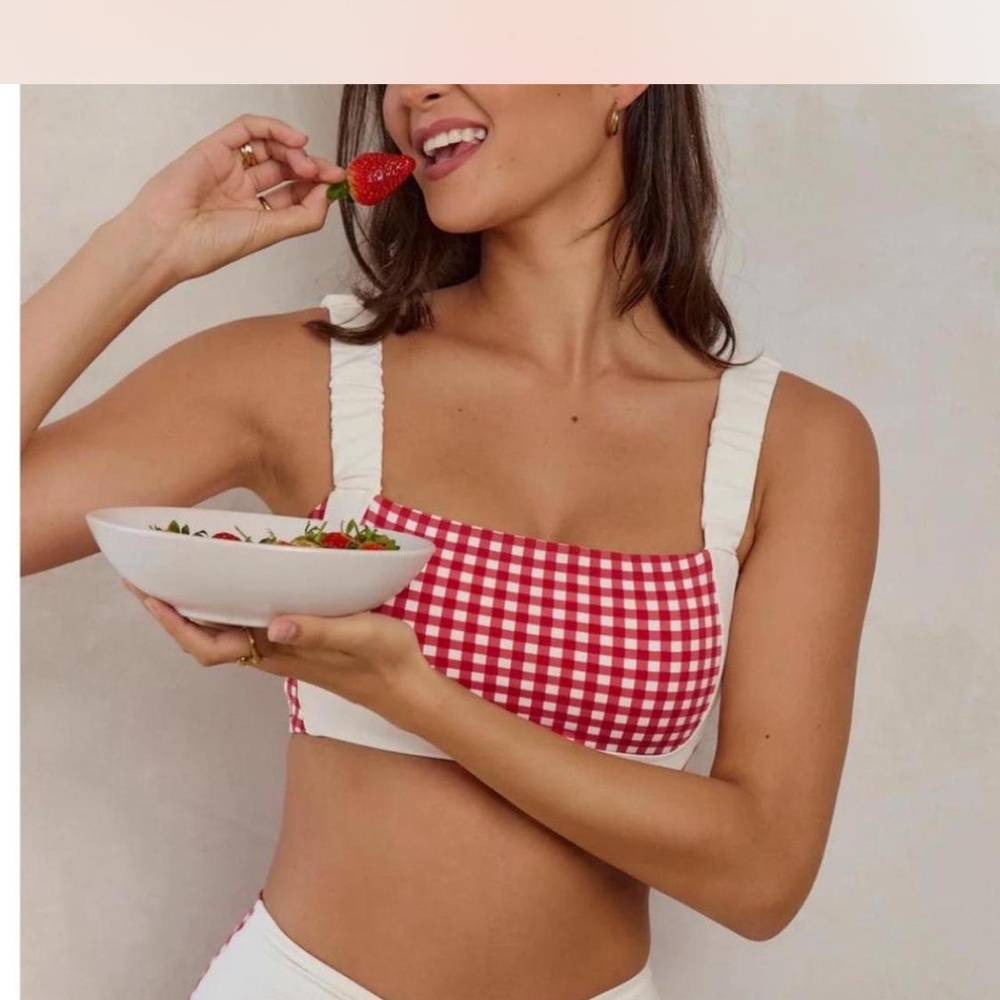 Chic Red Checkered Crop Top